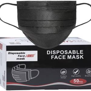Disposable Protective Mask Black 50Nos